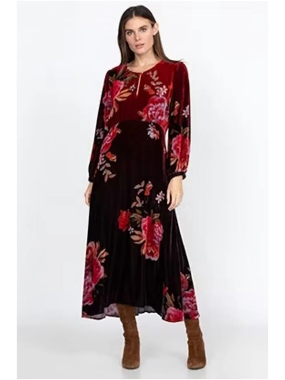 Johnny Was CORALIE VELVET EFFORTLESS MIDI DRESS Size M - Picture 1 of 6